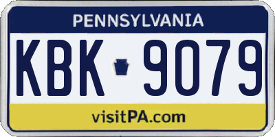 PA license plate KBK9079