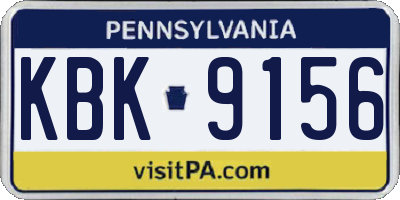 PA license plate KBK9156