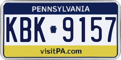 PA license plate KBK9157
