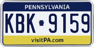 PA license plate KBK9159