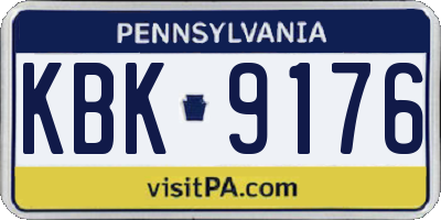 PA license plate KBK9176