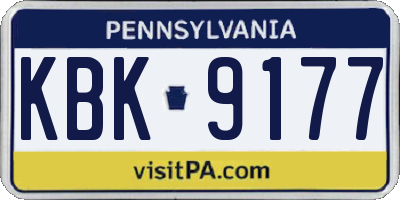 PA license plate KBK9177