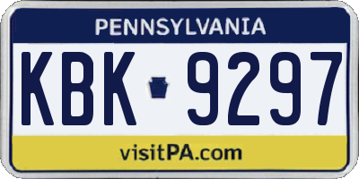 PA license plate KBK9297