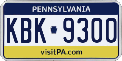 PA license plate KBK9300