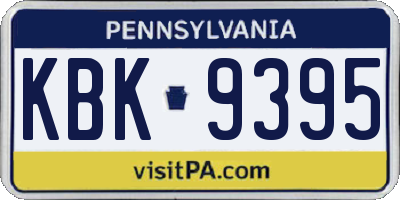 PA license plate KBK9395