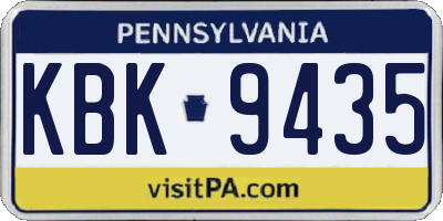 PA license plate KBK9435