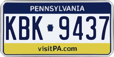 PA license plate KBK9437