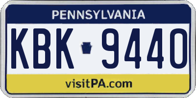 PA license plate KBK9440