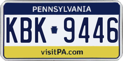 PA license plate KBK9446