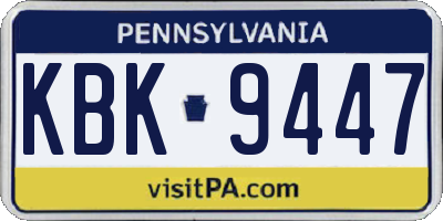 PA license plate KBK9447
