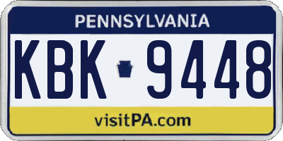 PA license plate KBK9448