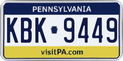 PA license plate KBK9449