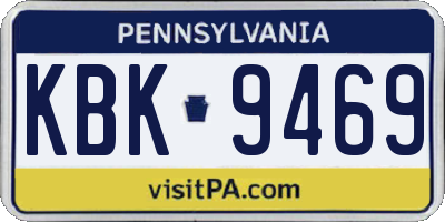 PA license plate KBK9469