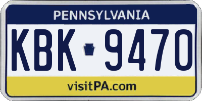 PA license plate KBK9470