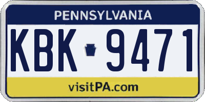 PA license plate KBK9471