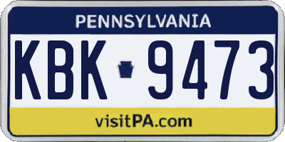PA license plate KBK9473