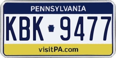 PA license plate KBK9477