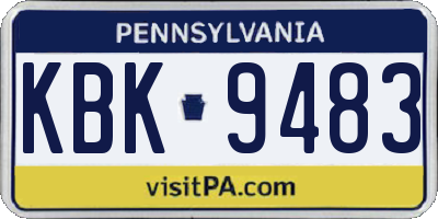 PA license plate KBK9483