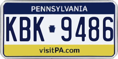 PA license plate KBK9486