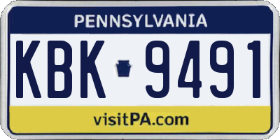 PA license plate KBK9491