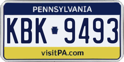 PA license plate KBK9493