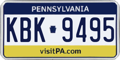 PA license plate KBK9495