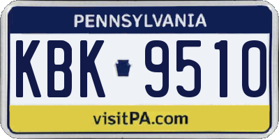 PA license plate KBK9510