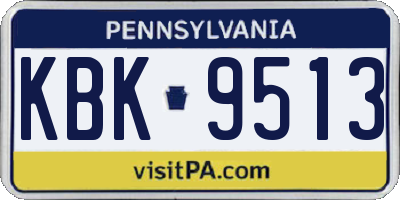 PA license plate KBK9513