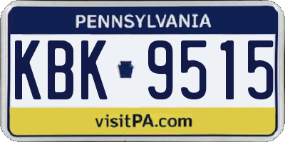 PA license plate KBK9515