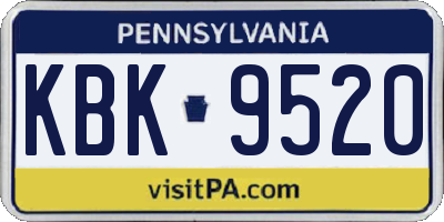 PA license plate KBK9520
