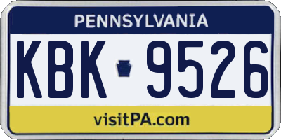 PA license plate KBK9526