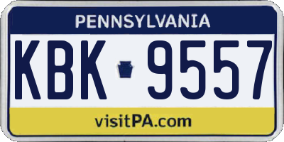 PA license plate KBK9557