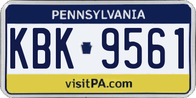 PA license plate KBK9561