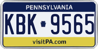 PA license plate KBK9565