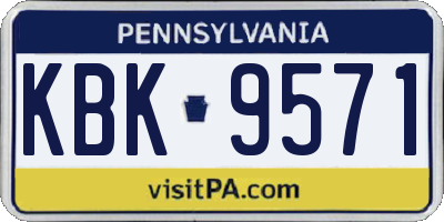 PA license plate KBK9571