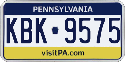 PA license plate KBK9575