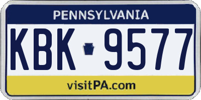 PA license plate KBK9577