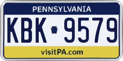 PA license plate KBK9579
