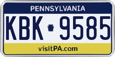 PA license plate KBK9585
