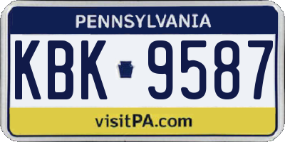 PA license plate KBK9587