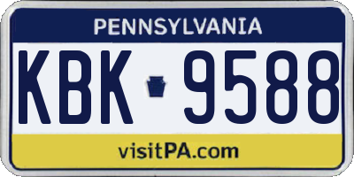 PA license plate KBK9588