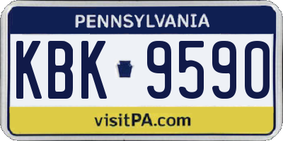 PA license plate KBK9590