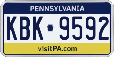 PA license plate KBK9592