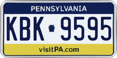 PA license plate KBK9595