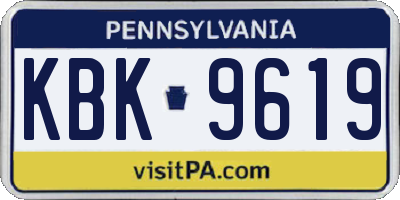 PA license plate KBK9619