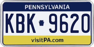PA license plate KBK9620