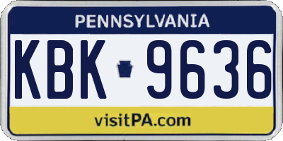 PA license plate KBK9636
