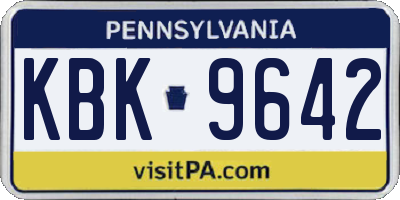 PA license plate KBK9642