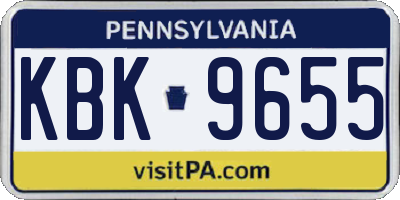 PA license plate KBK9655