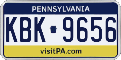 PA license plate KBK9656